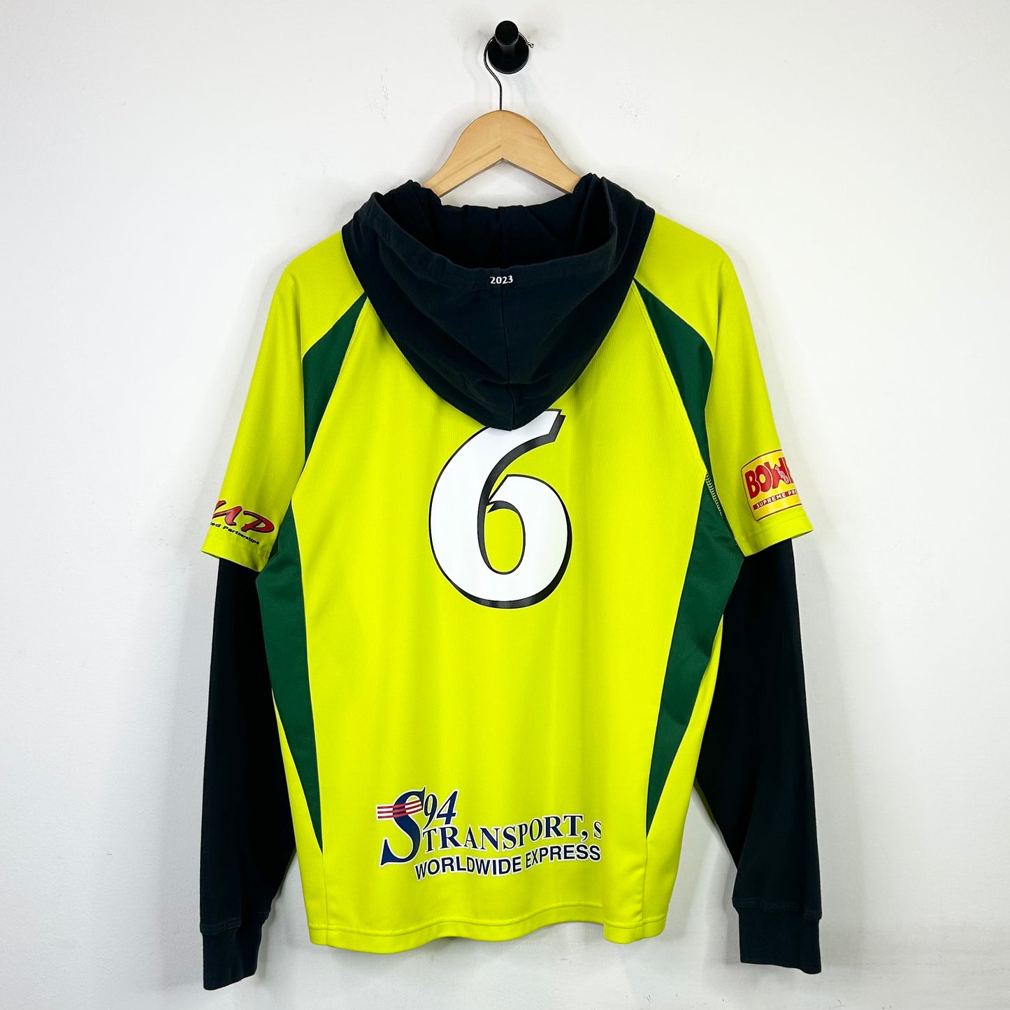 SUPREME BRIGHT GREEN HOODED SOCCER JERSEY