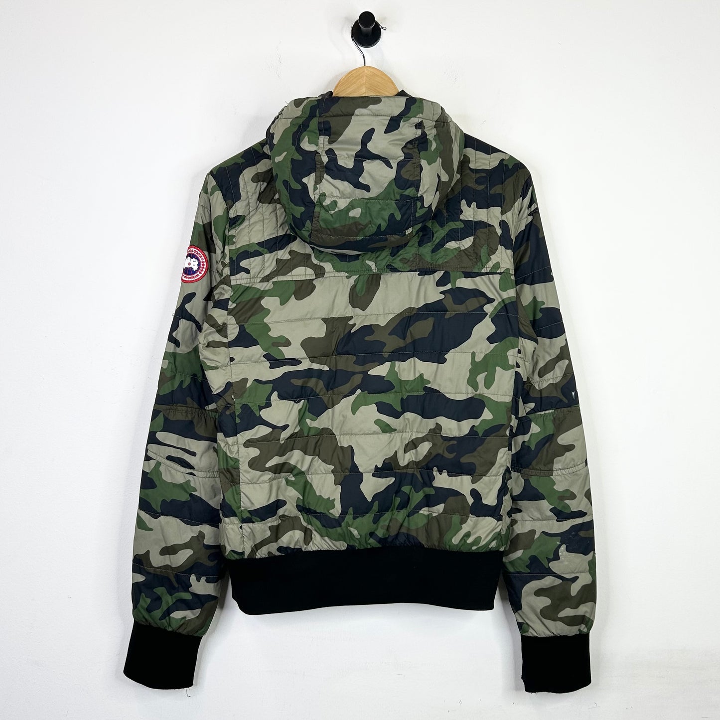 CANADA GOOSE CAMO ZIP UP PUFFER JACKET