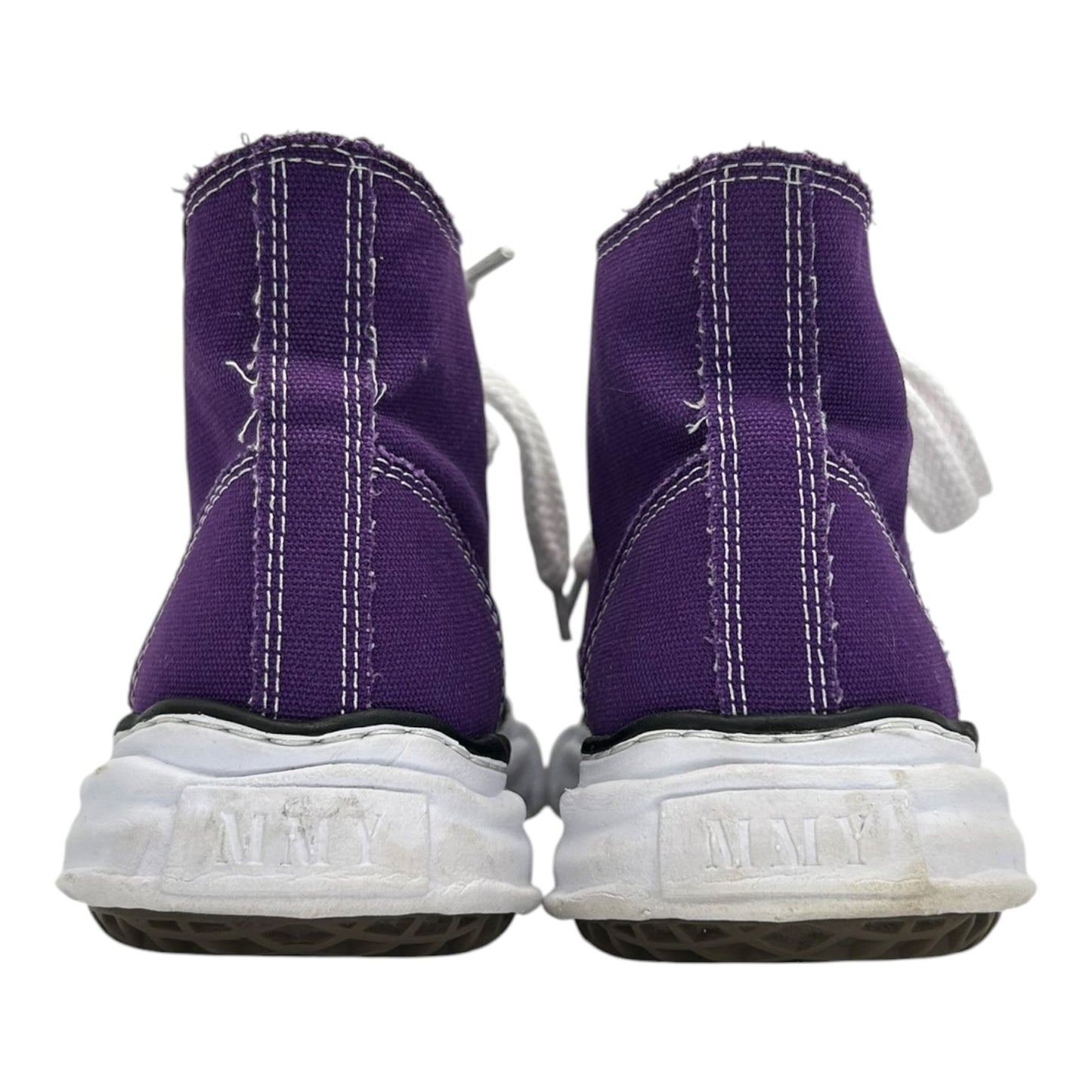 PREOWNED MAISON MIHARA YASUHIRO HIGH TOP PURPLE CANVAS