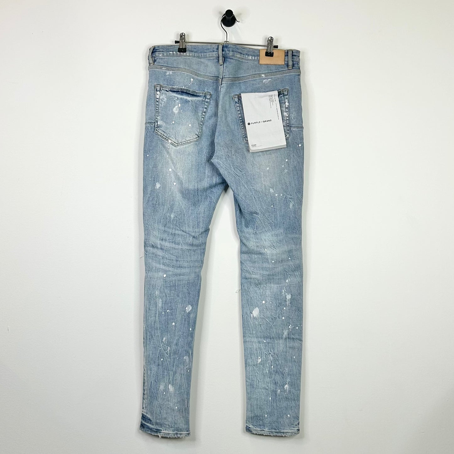 PURPLE BRAND PAINT RIPPED BLUE JEANS