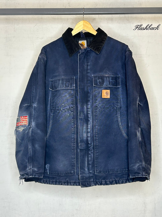 BLUE CARHARTT FLAG PATCH JACKET
