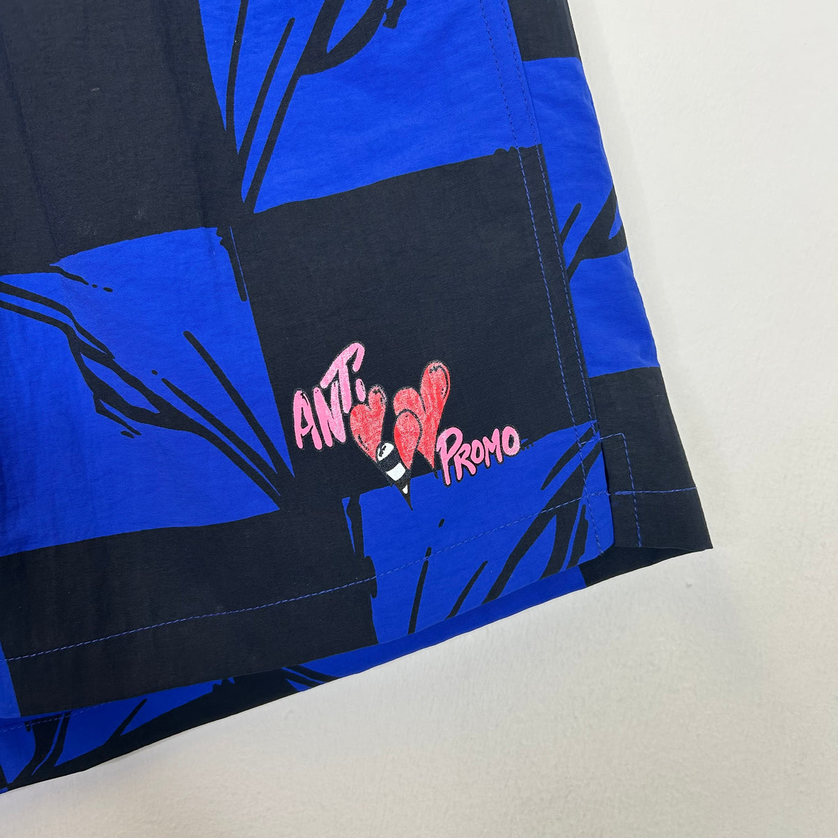 MATTY BOY ANTI-PROMO 9 9 EYES CHECKERED NYLON SHORTS BLUE AND BLACK