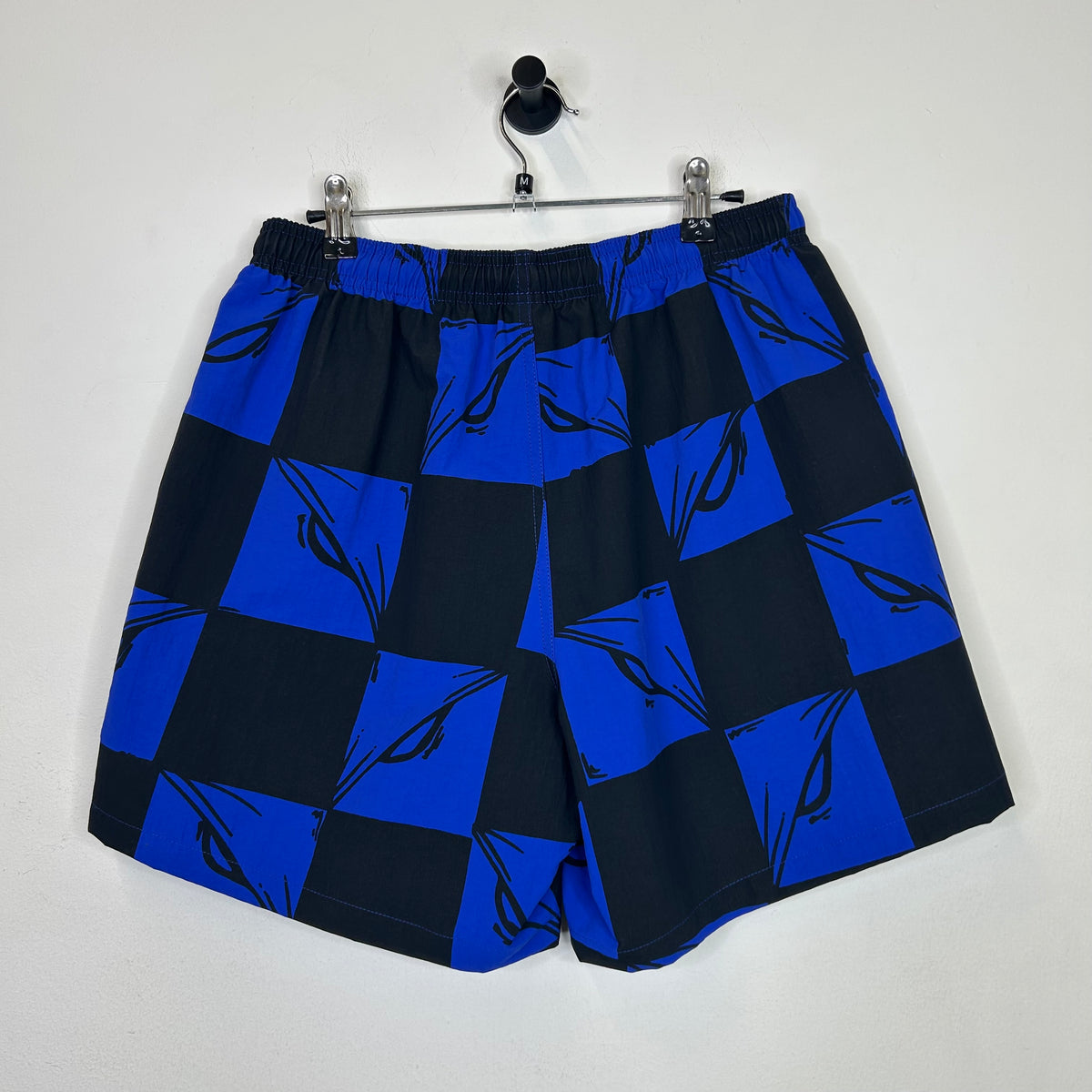 MATTY BOY ANTI-PROMO 9 9 EYES CHECKERED NYLON SHORTS BLUE AND BLACK