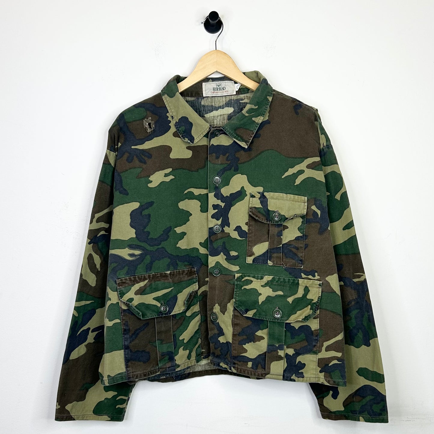 RED HEAD BOXY FIT CAMO BUTTON UP