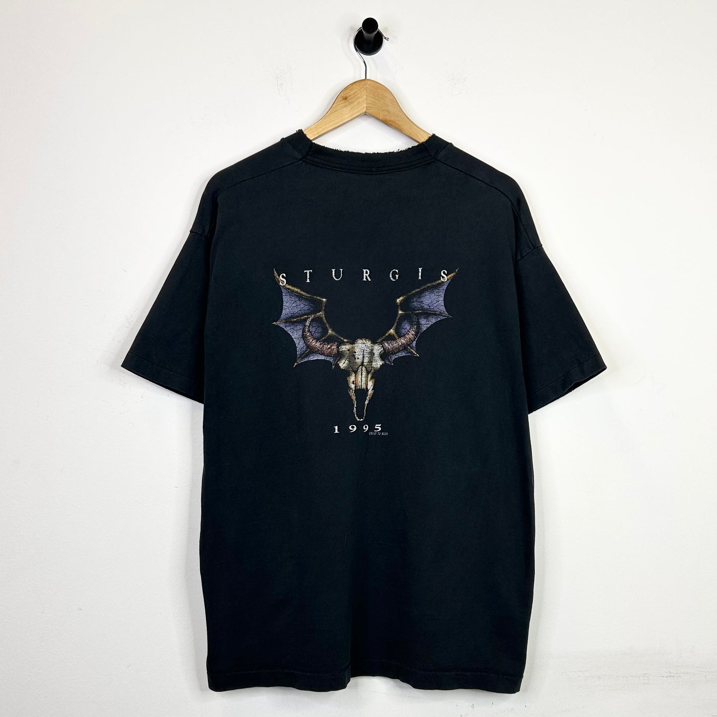 STURGIS 1995 WINGED COW SKULL TEE