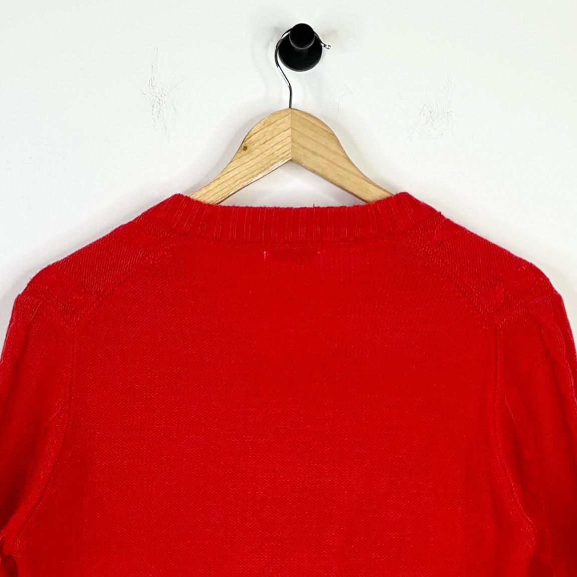 LACOSTE RED V NECK SWEATER