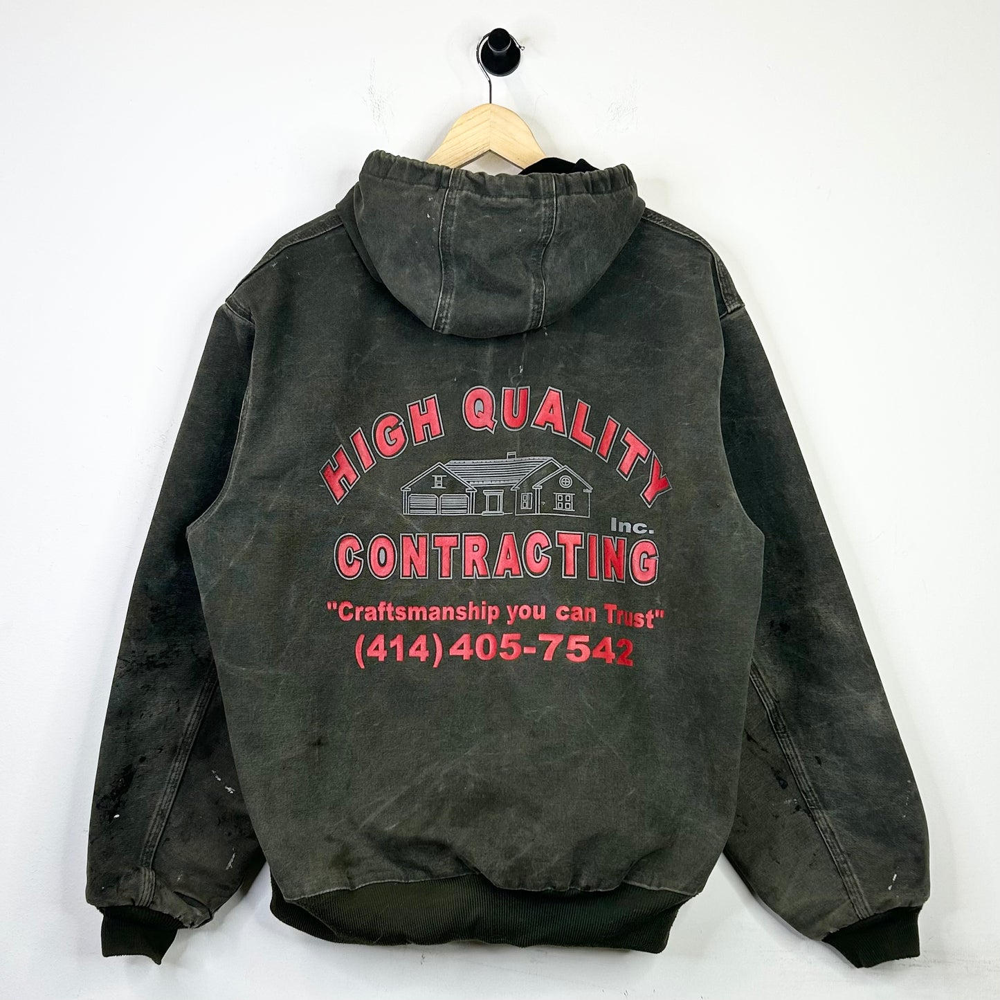 CARHARTT GREEN CONTRACTING HOODED JACKET