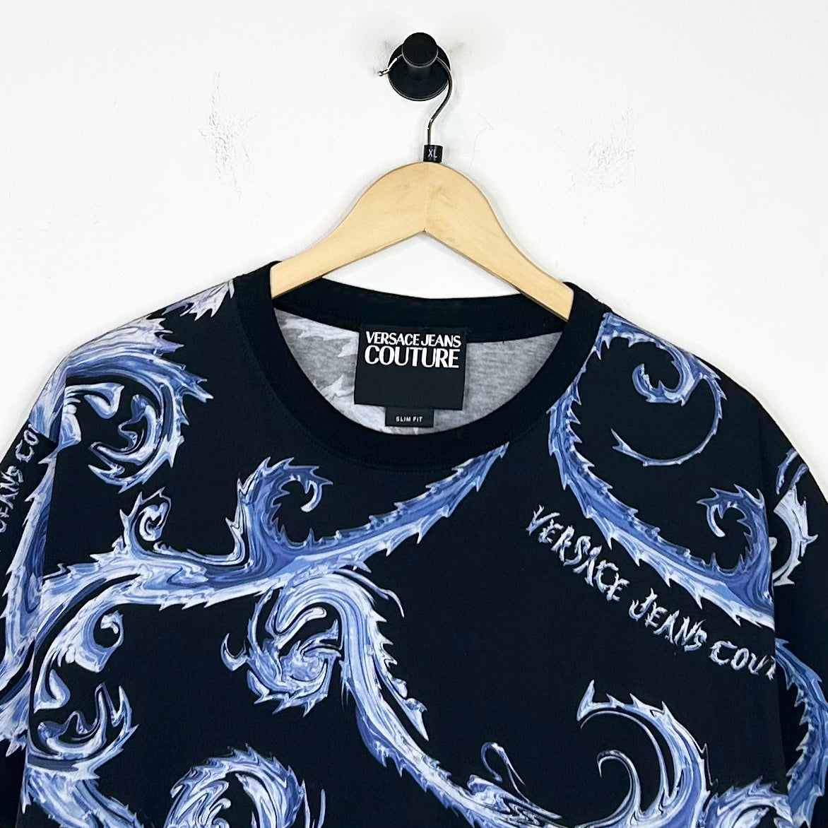 VERSACE JEANS COUTURE BLUE BLACK DRAGON TEE