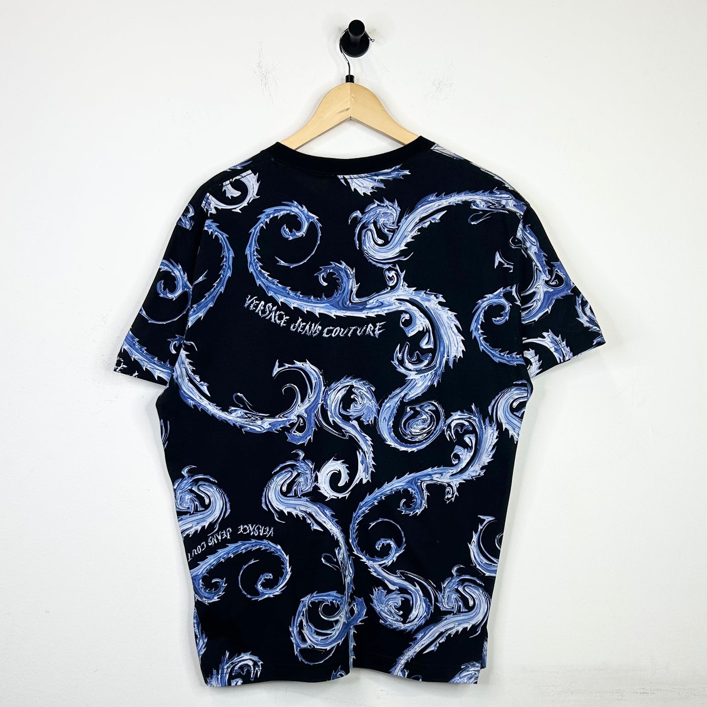 VERSACE JEANS COUTURE BLUE BLACK DRAGON TEE