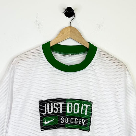 NIKE SOCCER GREEN WHITE MESH JERSEY