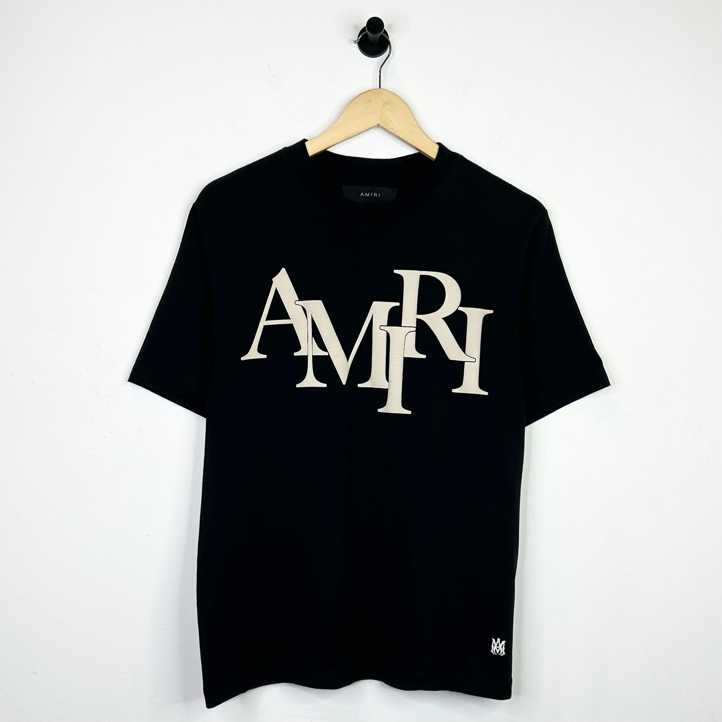 AMIRI STAGGERED LOGO BLACK TEE