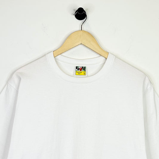 BAPE FLAMING SIDE SHARK WHITE TEE