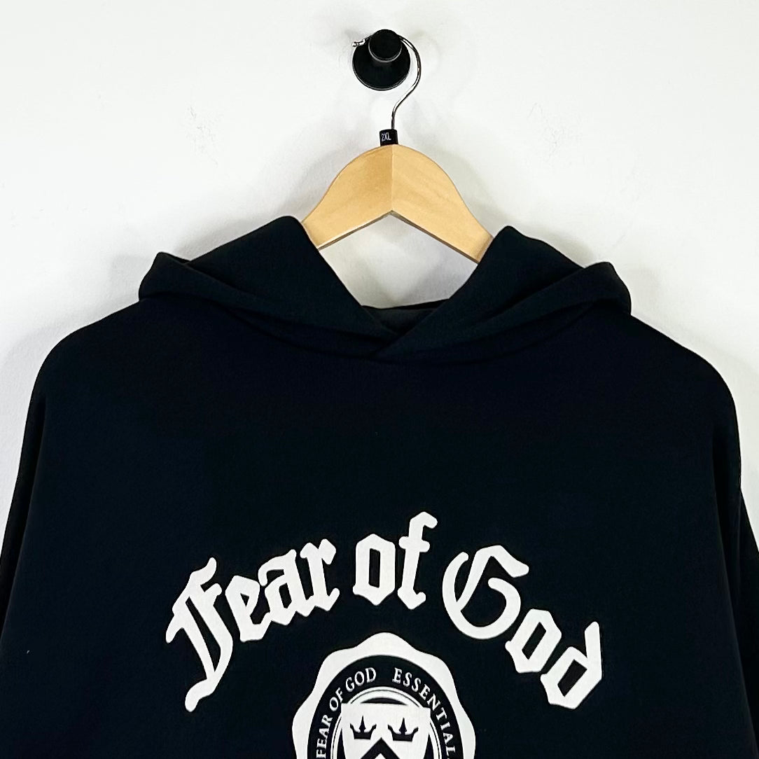 FEAR OF GOD ESSENTIALS UNIVERSITY LOGO HOODIE