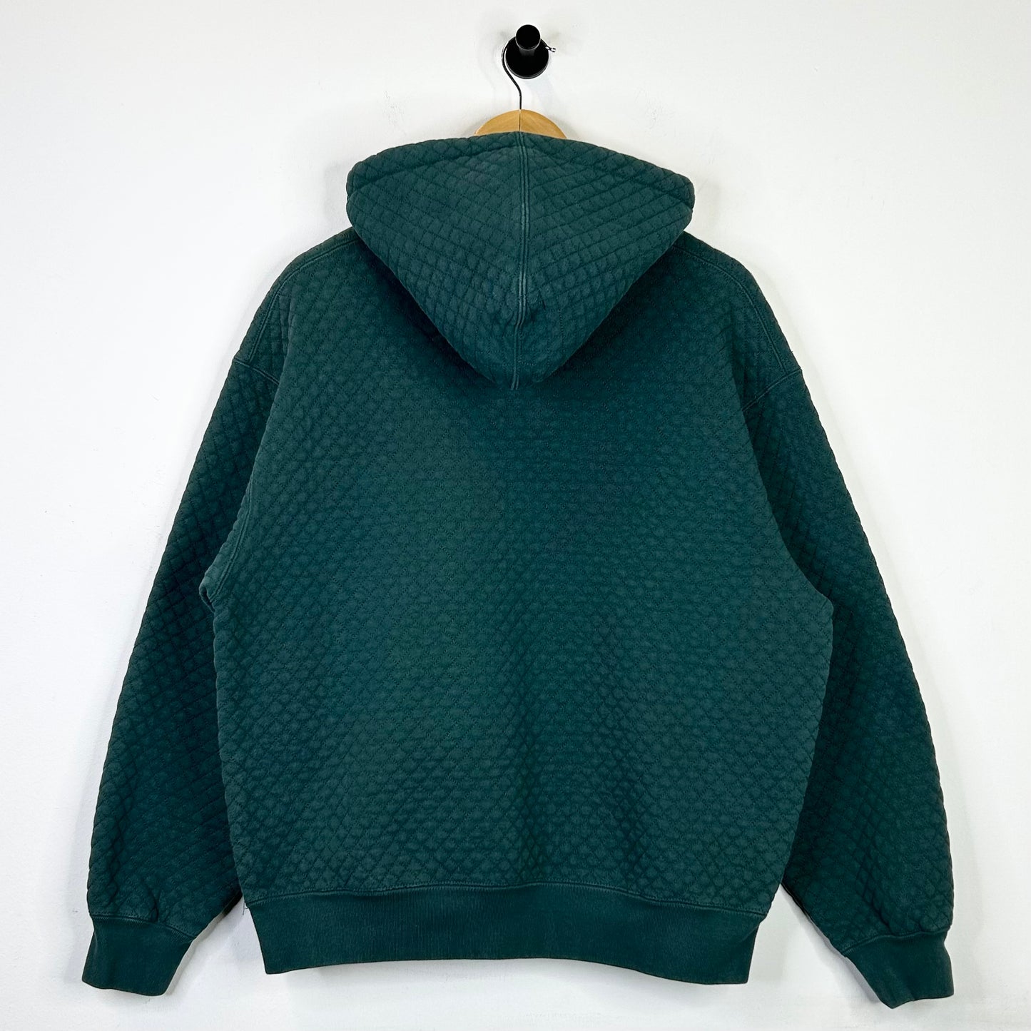 SUPREME GREEN MICRO QUILTED HOODIE