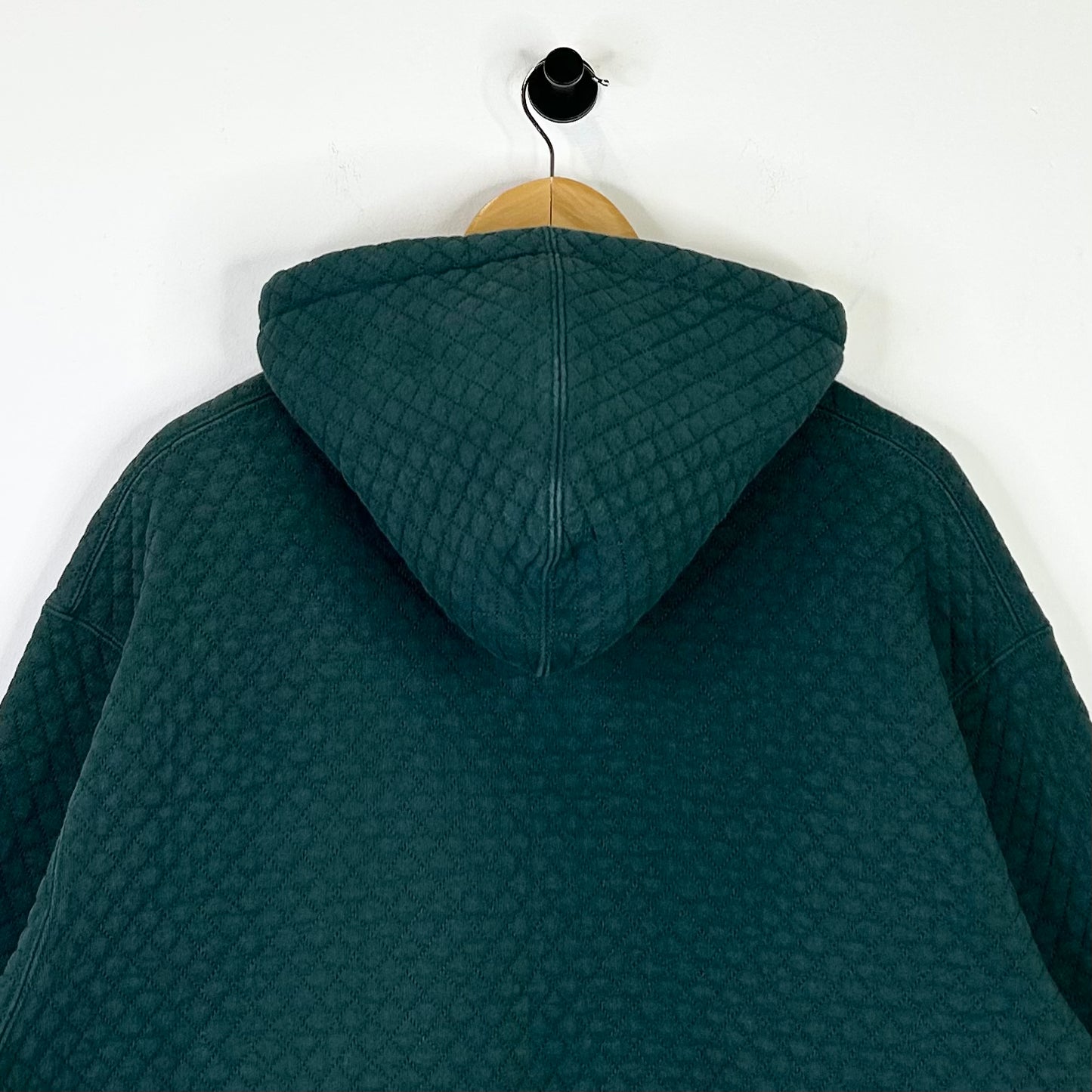 SUPREME GREEN MICRO QUILTED HOODIE