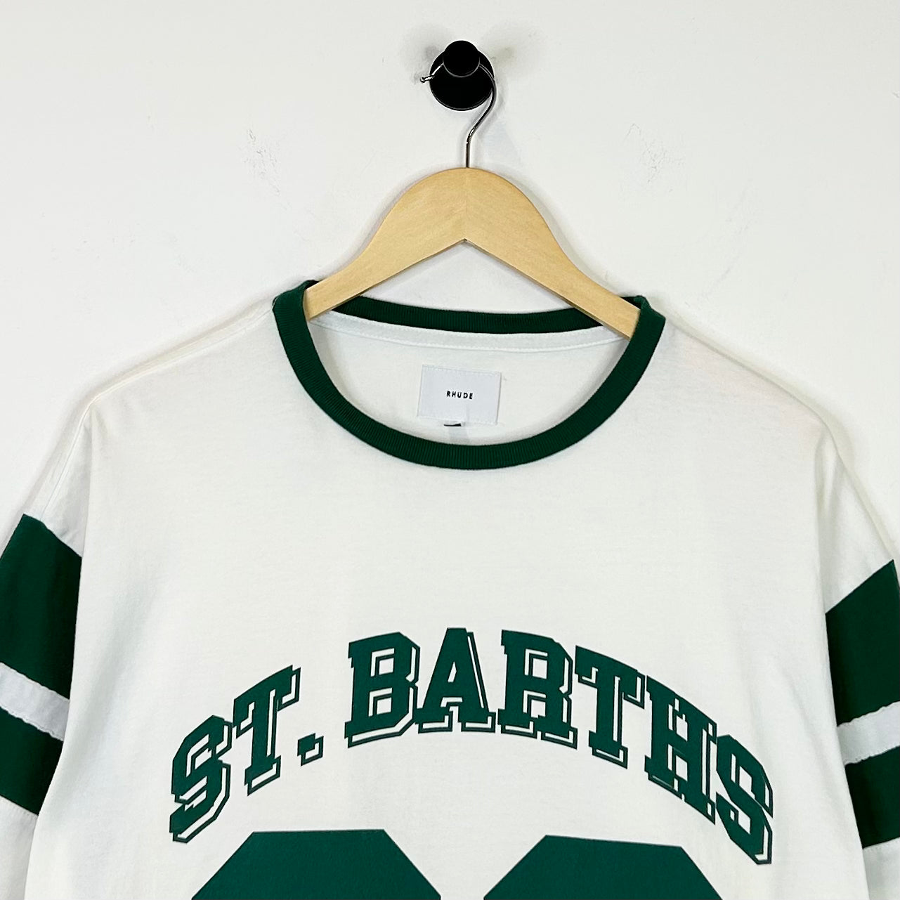 RHUDE SAINT BARTHS GREEN STRIPED TEE