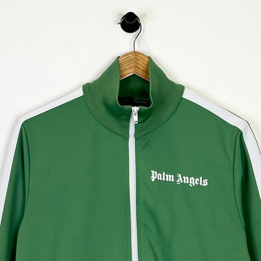 PALM ANGELS GREEN WHITE STRIPE TRACK JACKET