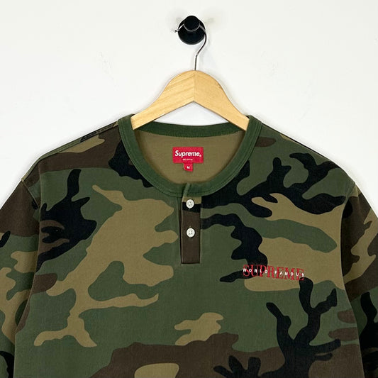 SUPREME WORLD FAMOUS CAMO BUTTON UP TEE