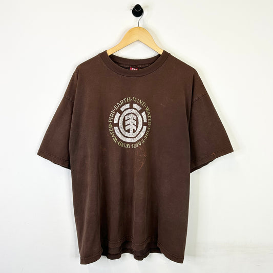 BROWN AND GREEN ELEMENT SKATE TEE