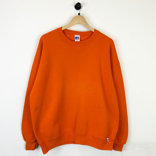 ORANGE RUSSELL ATHLETIC CREWNECK
