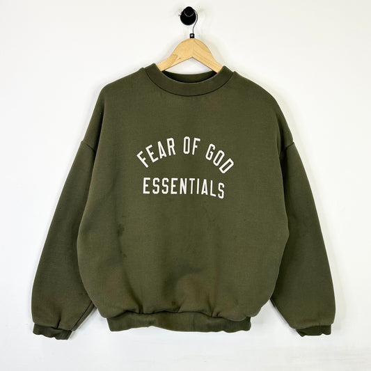 ESSENTIALS FEAR OF GOD GREEN CREWNECK