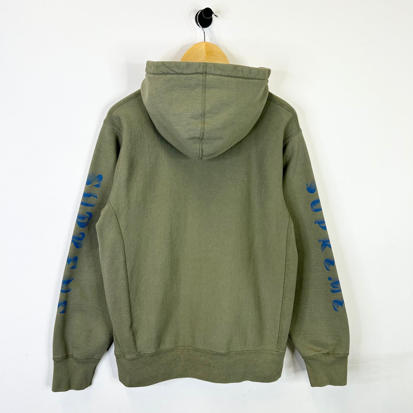 SUPREME GREEN AND BLUE GRADIDENT SLEEVE HOODIE