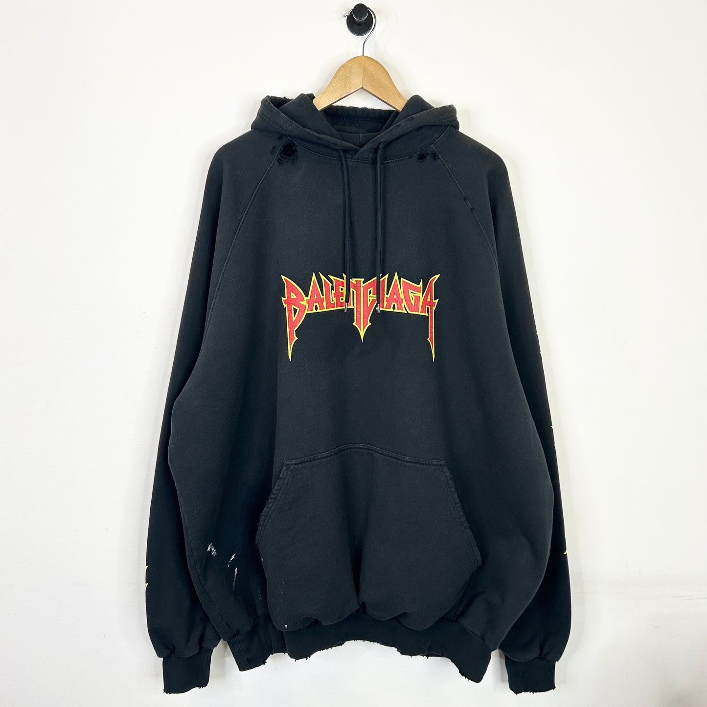 BALENCIAGA METAL ROCK RED AND YELLOW HOODIE