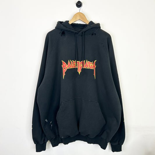 BALENCIAGA METAL ROCK RED AND YELLOW HOODIE