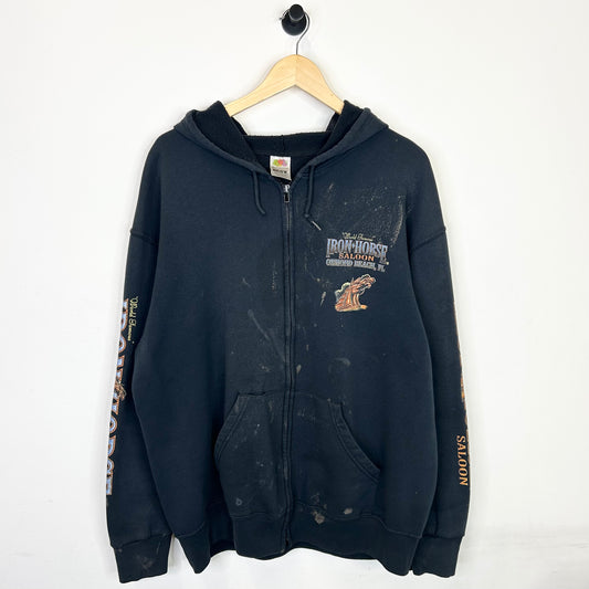 IRON HORSE PAINT SPLATTER SLEEVE HIT HOODIE