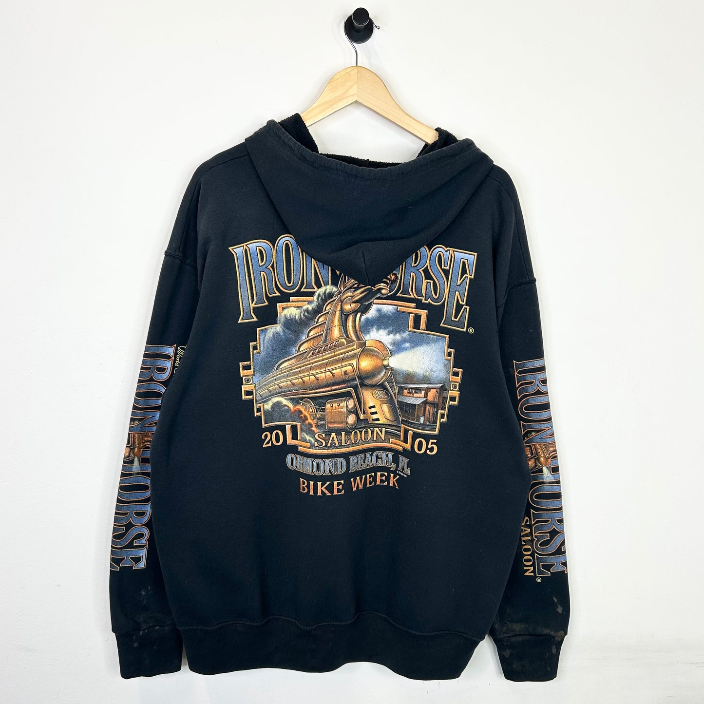 IRON HORSE PAINT SPLATTER SLEEVE HIT HOODIE