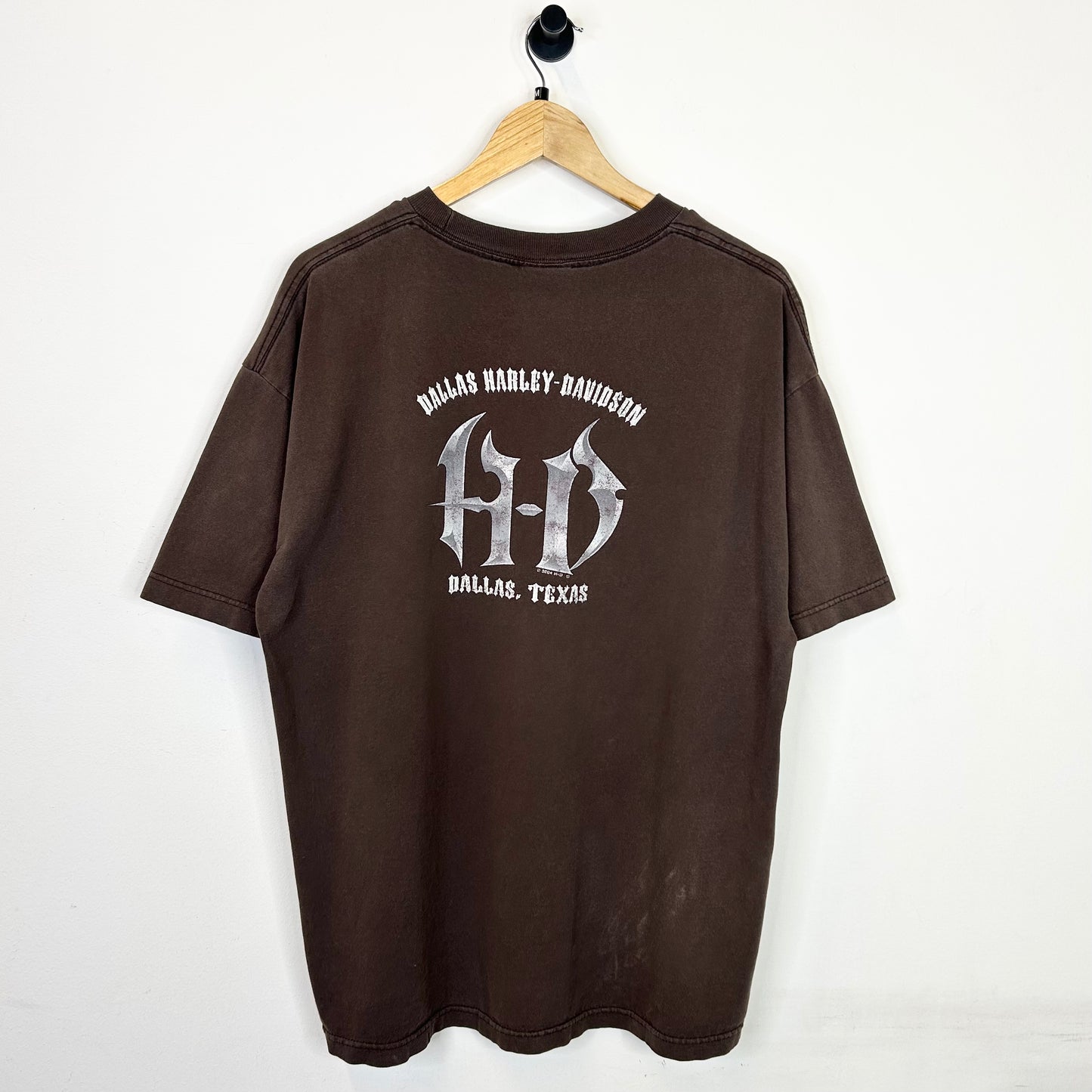 HARLEY DAVIDSON FLAME ENGINE BROWN TEE