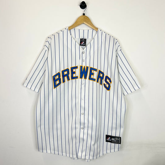 MILWAUKEE BREWERS STRIPED TEAM BASEBALL JERSEY