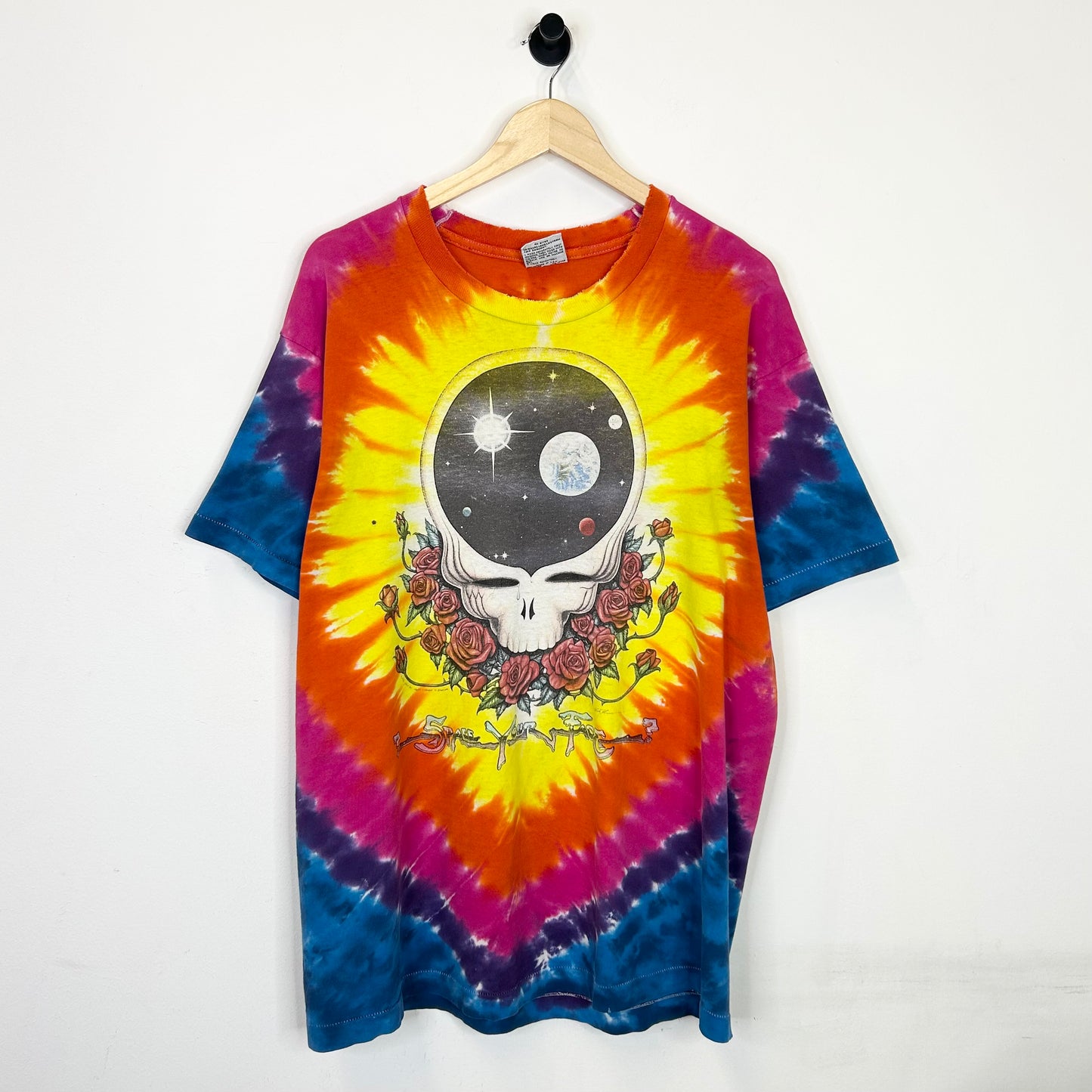 RAINBOW TIE DYE GRATEFUL DEAD SPACE YOUR FACE TEE