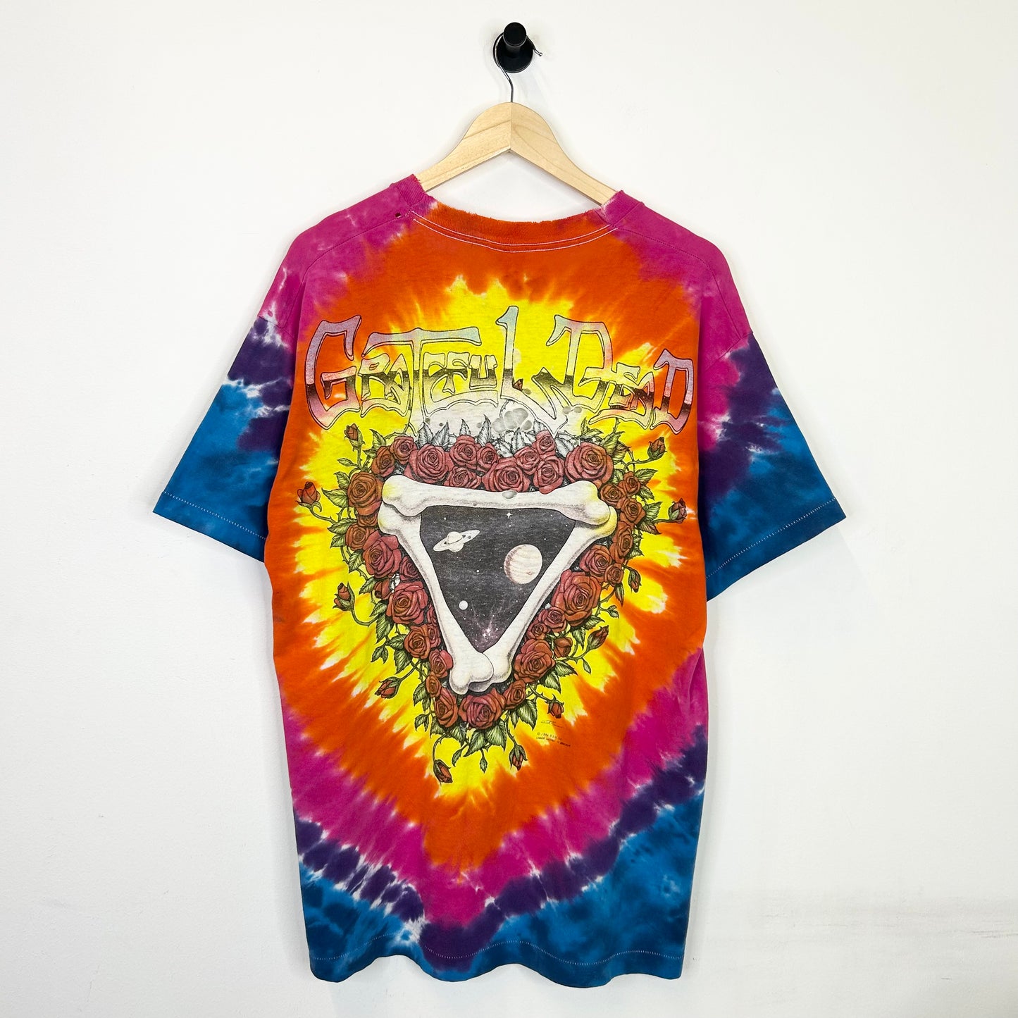 RAINBOW TIE DYE GRATEFUL DEAD SPACE YOUR FACE TEE