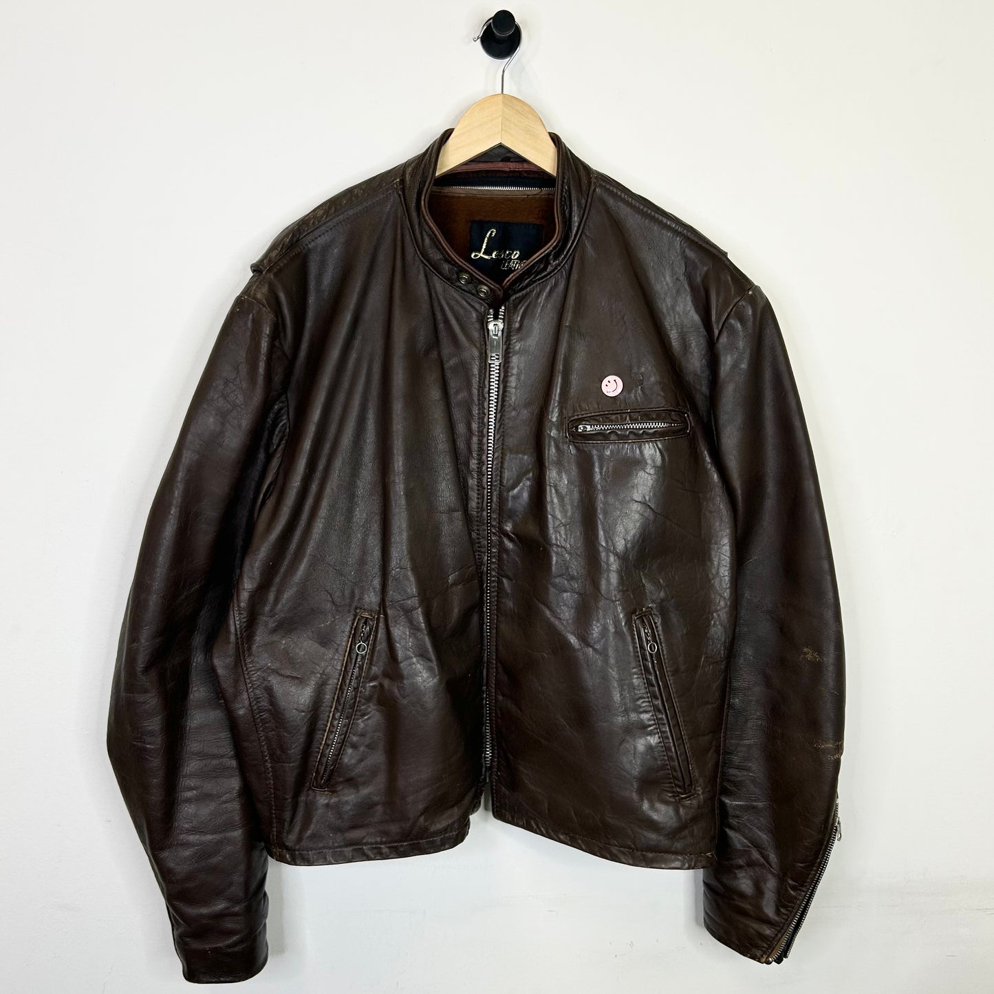 70'S LESCO LEATHER FUR LINED JACKET
