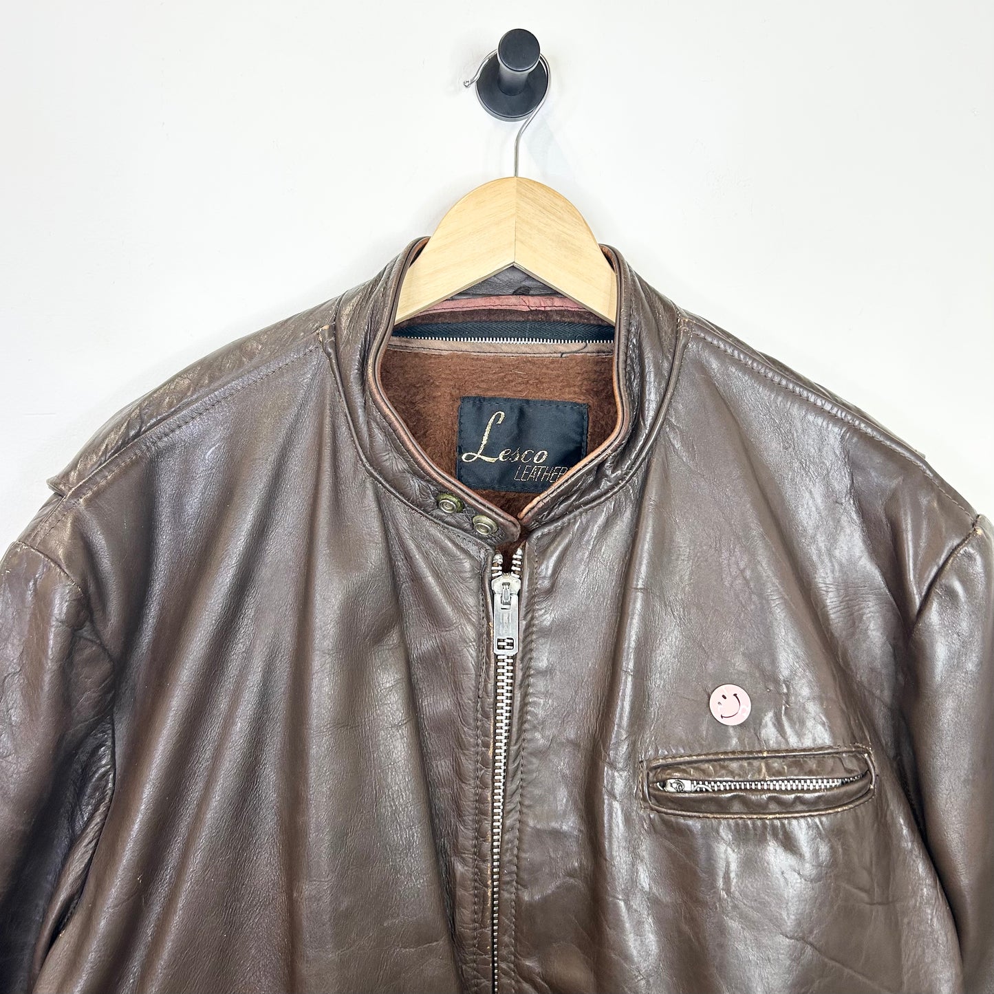 70'S LESCO LEATHER FUR LINED JACKET