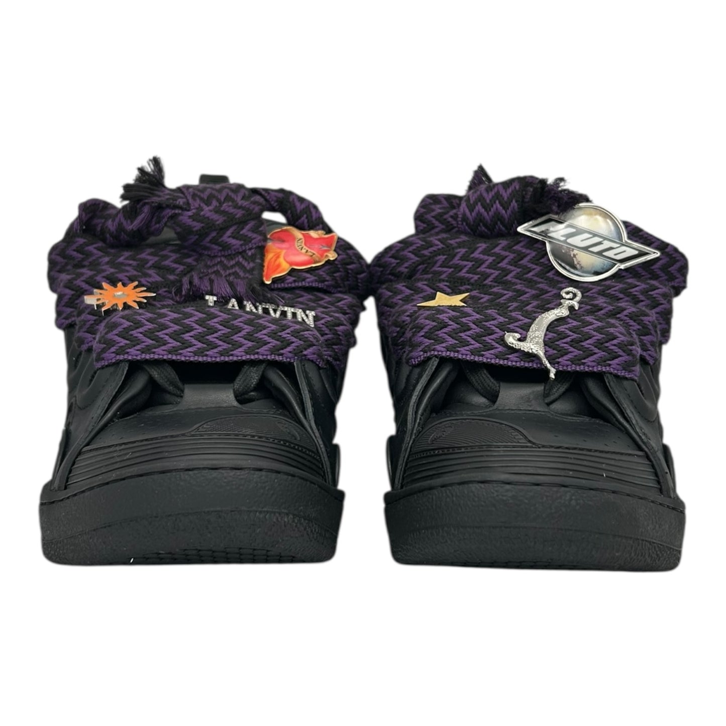 PREOWNED LANVIN CURB SNEAKER BLACK PURPLE