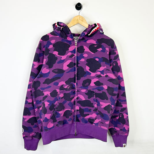 BAPE PURPLE CAMO SHARK FULL ZIP