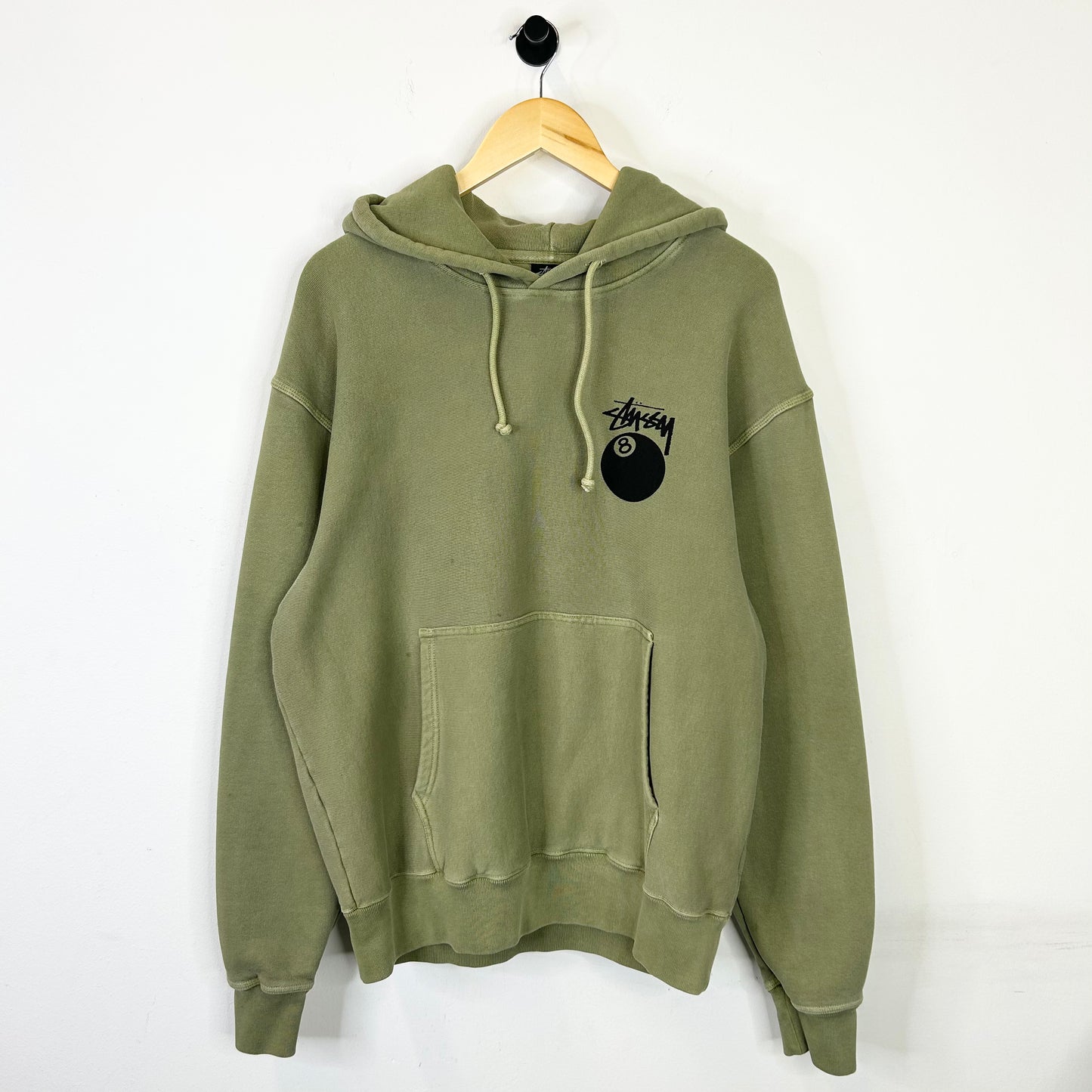 STUSSY 8 BALL OLIVE HOODIE