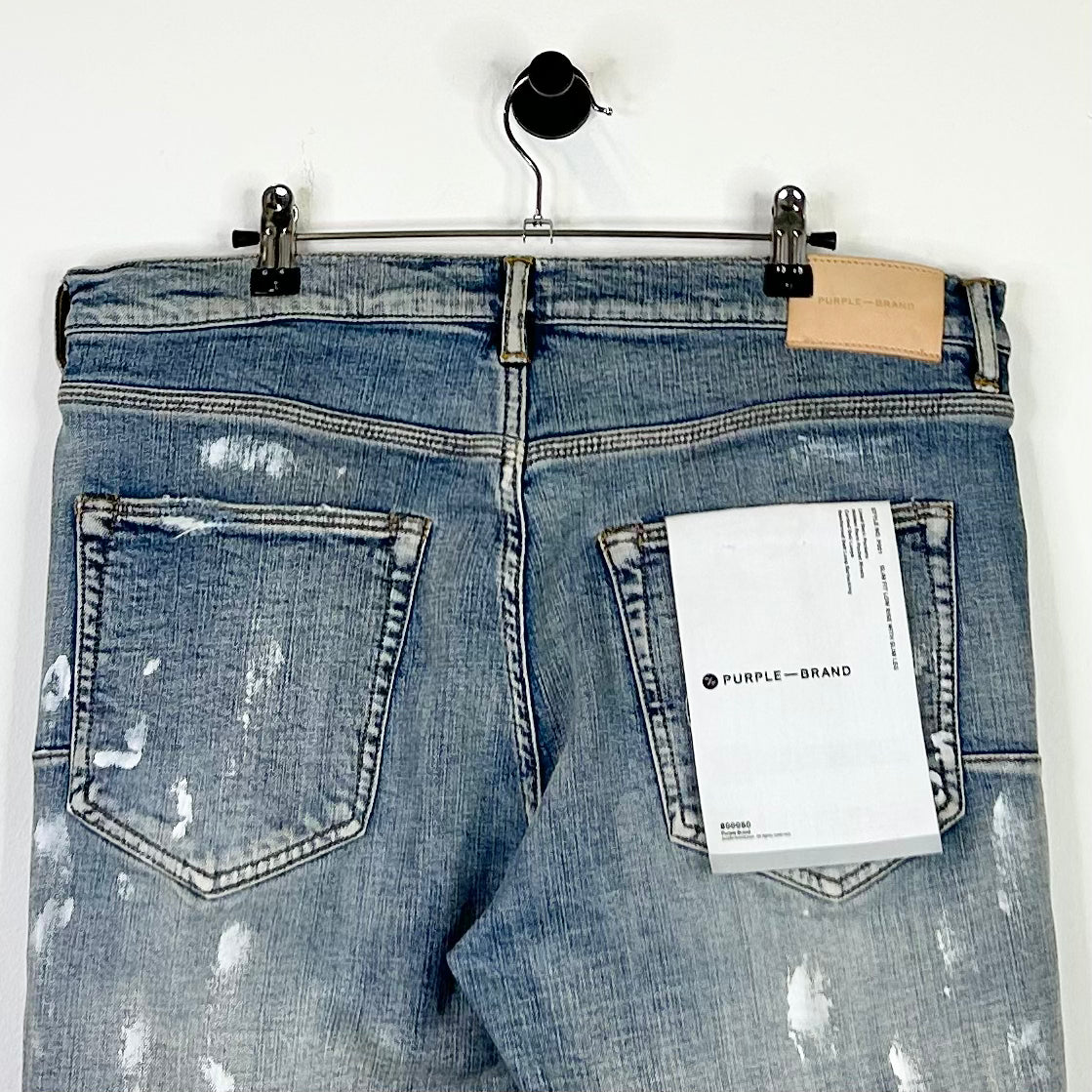 PURPLE BRAND PAINT SPLATTER LIGHT WASH JEANS