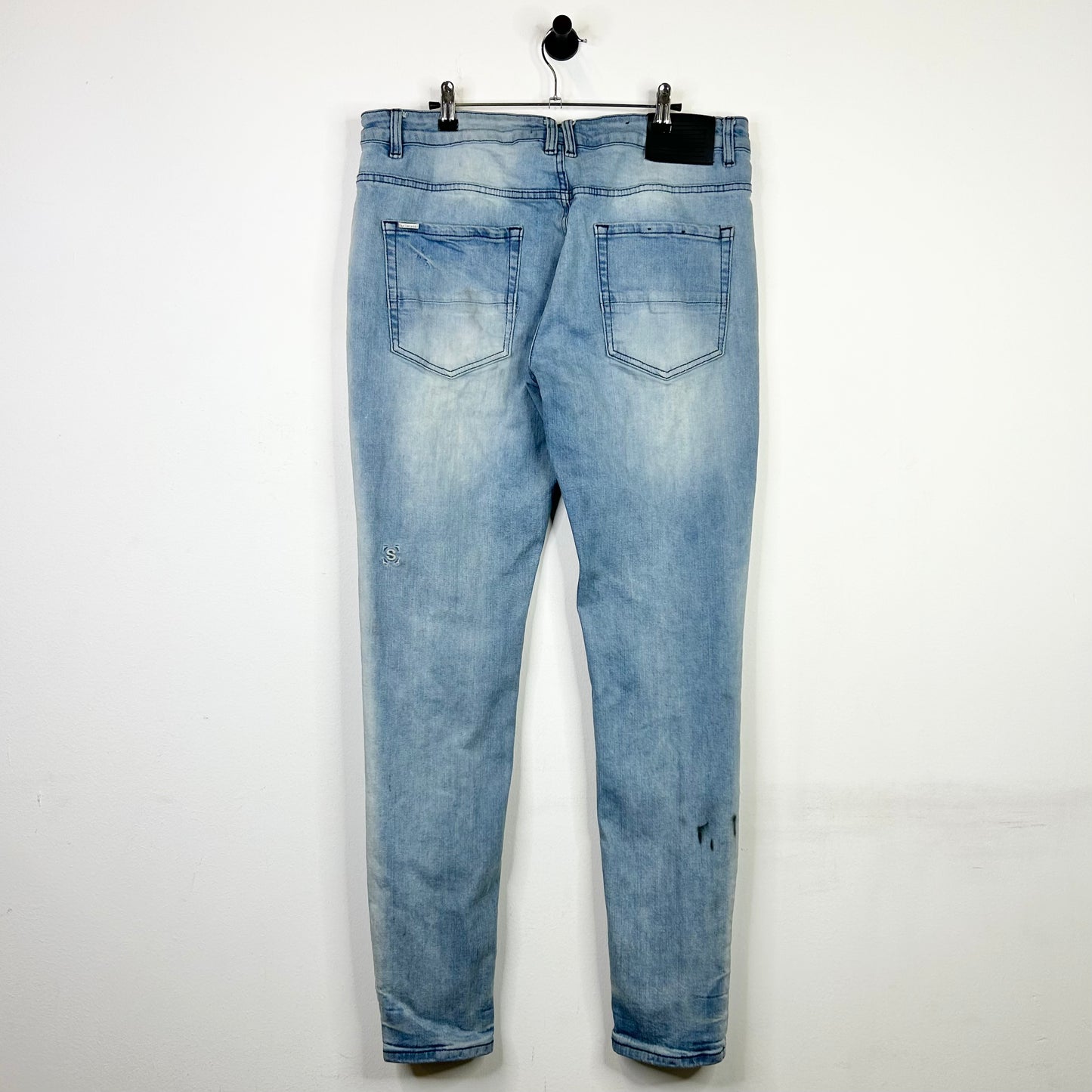 SERENEDE LIGHT WASH EMBROIDERED LOGO JEANS
