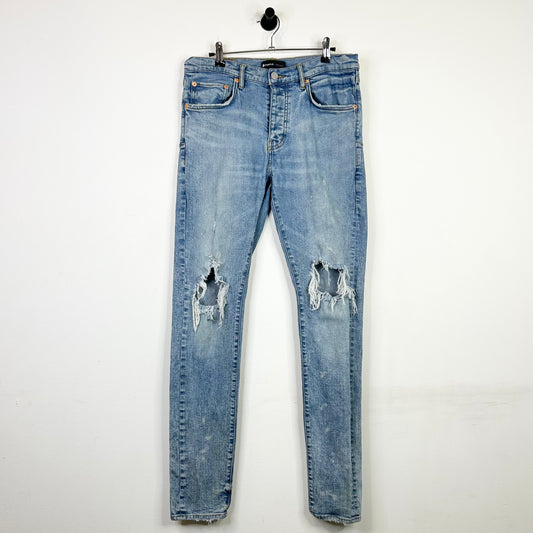PURPLE BRAND DISTRESSED LIGHT WASH JEANS