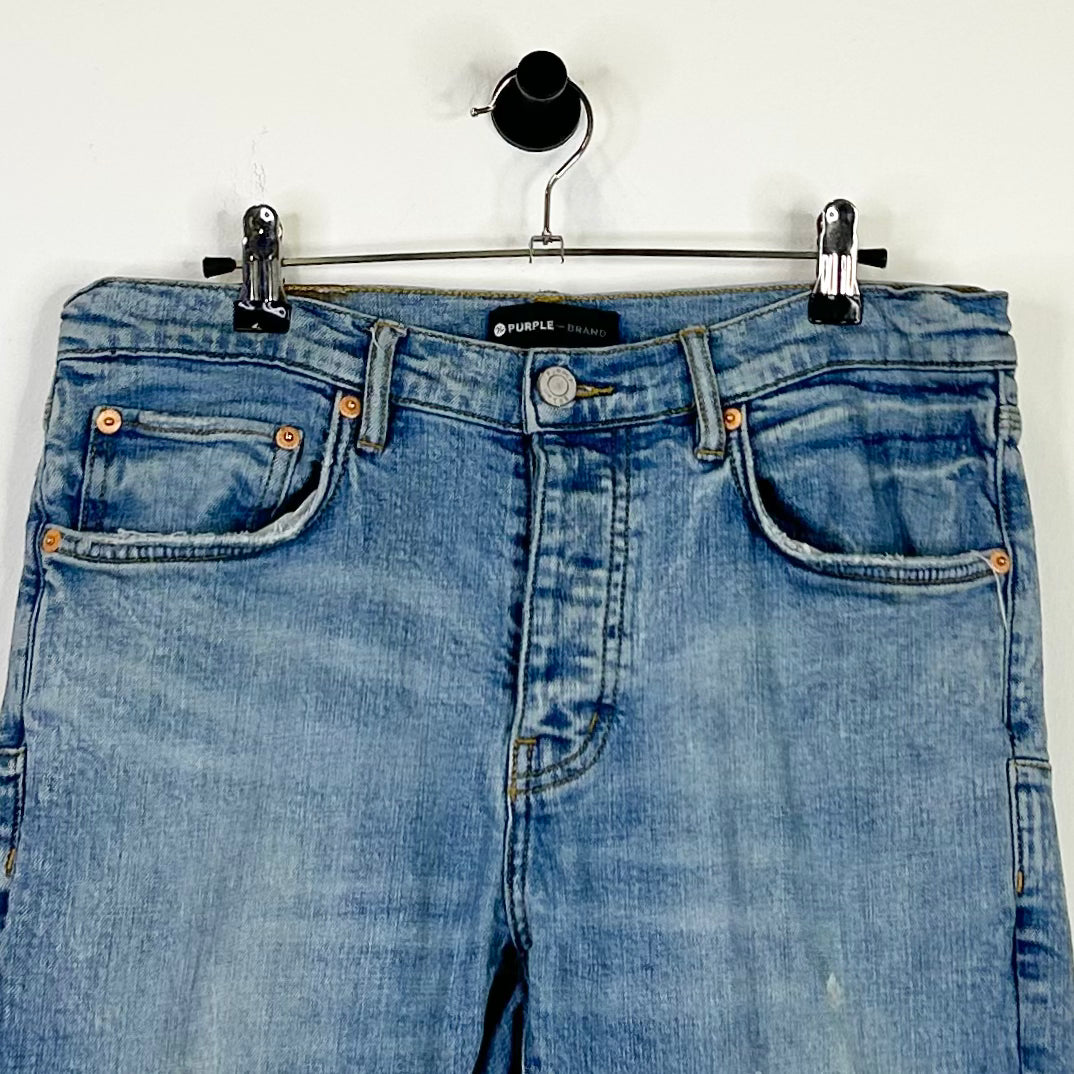 PURPLE BRAND DISTRESSED LIGHT WASH JEANS