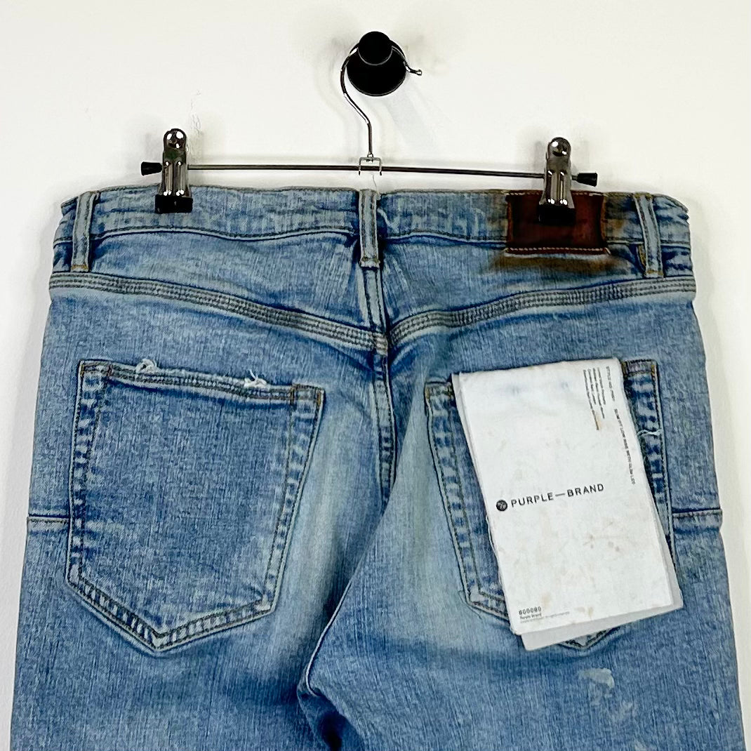 PURPLE BRAND DISTRESSED LIGHT WASH JEANS