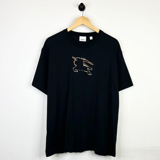 BURBERRY EQUESTRIAN KNIGHT LOGO BLACK TEE