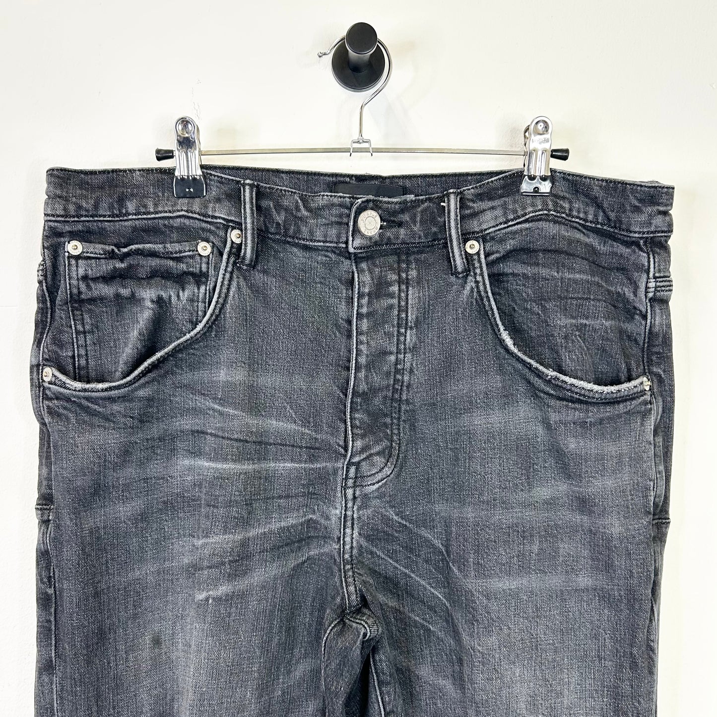 PURPLE BRAND RIPPED SKINNY BLACK JEANS