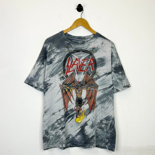 SLAYER TIE DYE DEVIL ON A CROSS TEE