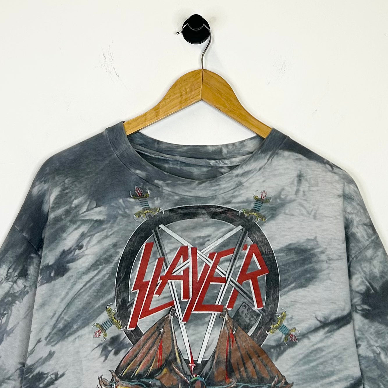 SLAYER TIE DYE DEVIL ON A CROSS TEE