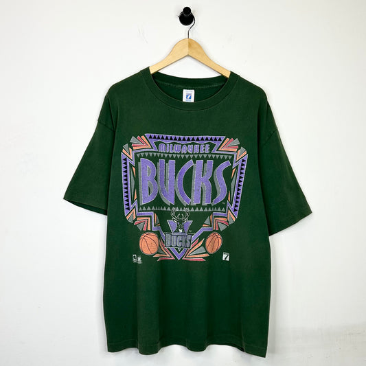 MILWAUKEE BUCKS EGYPTIAN LOGO GREEN TEE