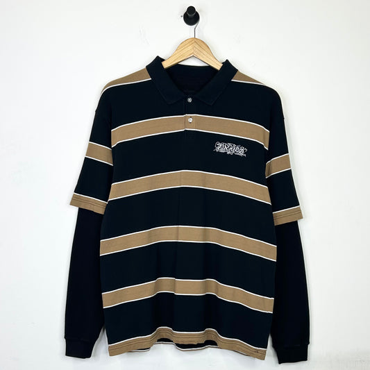 DICKIES BROWN STRIPED WAFFLE POLO